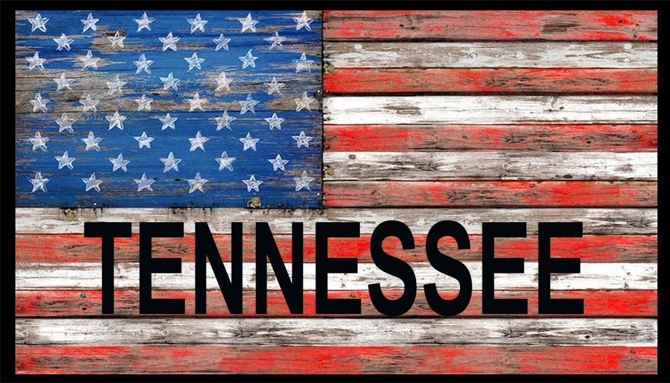 United States Flag  USA Tennessee Patch W/  Hook & Loop Morale Black Border I - Image 1 of 1