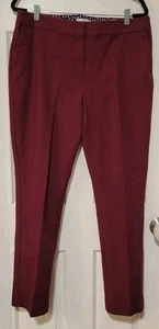 Boden Womens Burgundy Pockets Flat Front Trouser Pants 14R - Picture 1 of 4