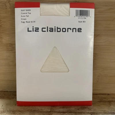 Liz Claiborne 1990 Extra Tall Cream Silky Sheer Control Top Panty Hose Style 831 - Image 1 of 3