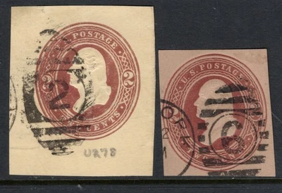 US Scott U278-279 Used - Cut Squares- CV 2.60$ - Image 1 of 2