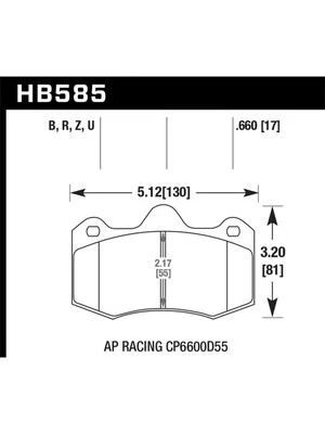 Hawk 12-14 McLaren MP4-12C HPS 5.0 Front Brake Pads (HB585B.660) - image 1 of 4