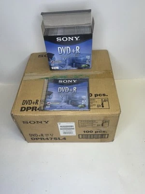 Sony. DVD+R Jewel Case 10 Pack Authentic 4.7GB 120 100 Units Sealed CASE Quanity - Image 1 of 4