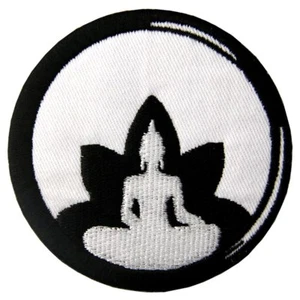 Embroidered Patches Iron Sew On transfers Applique Badges Emblem Buddha Buddhism - Picture 1 of 4