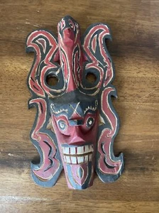INDONESIEN N. SUMATRA Tobasee 10"" x 6"" geschnitzte Totemmaske aus Holz - Bild 1 von 14