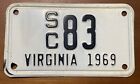 1969 Virginia Motorrad Seite Auto Nummernschild Harley Indian Schild