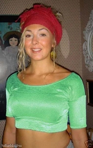 Top de danza del vientre Lycra Choli elástico verde menta - Imagen 1 de 1