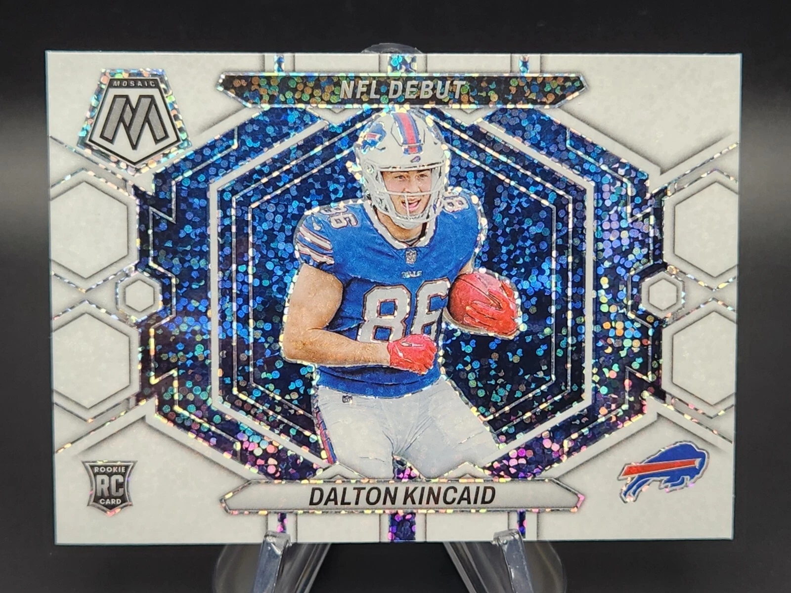 Dalton Kincaid 2023 Panini Mosaic White Sparkle Rookie NFL Debut