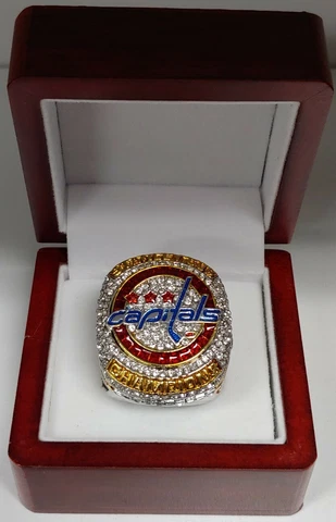 Alex Ovechkin - 2018 Washington Capitals Stanley Cup Ring W Wooden Display Box Cover