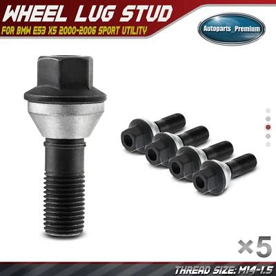 Perno de tuerca de rueda delantera o trasera M14-1.5 5 piezas para BMW E53 X5 2000-2006 36136781153 Foto 1 de 4
