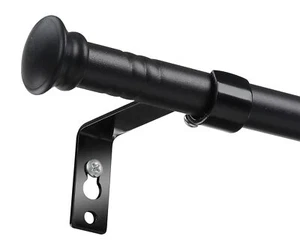 Matte Black Curtain Rods for Windows 66 to 144 5/8 Inch Small Curtain Rod Set... - Picture 1 of 7