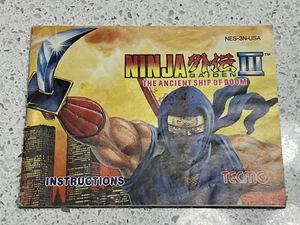 Ninja Gaiden III 3 The Ancient Ship of Doom Nintendo NES Manual de instrucciones Libro - Imagen 1 de 5