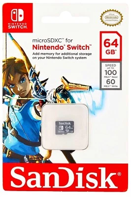 SanDisk 64GB microSDXC UHS-I Card for Nintendo Switch - SDSQXAT-064G-GN6ZA - Image 1 of 2