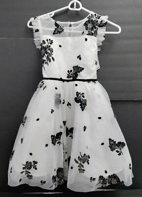 Pink & Violet Girls Size 10 Black White Floral Sparkly Glitter Party  Dress NEW - Image 1 of 4