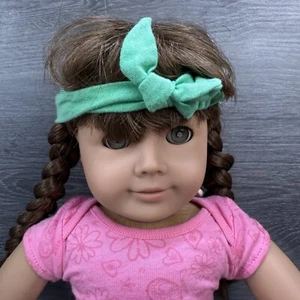 American Girl 18" Doll Spring Dress Headband Green Knotted Scrunchie w/ Elastic - Picture 1 of 7