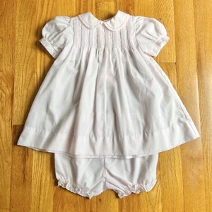 Vestito bambina Petit Ami taglia 3 mesi abito manica corta fiori rosa pallido - Foto 1 di 8