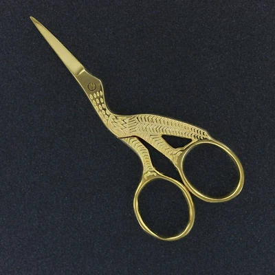 Tijeras de cigüeña - Hilo de coser acolchado de metal color dorado corte de hilo pequeño NUEVO Foto 1 de 2