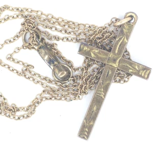 C1940-50 Vintage Vermeil Crucifix Cross Necklace 12K GF Sterling Silver Carl Art - Picture 1 of 8