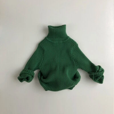 KIDS KEXINS Kid's Ribbed Turtleneck Sweater Thickened Velvet Pullover Sweater