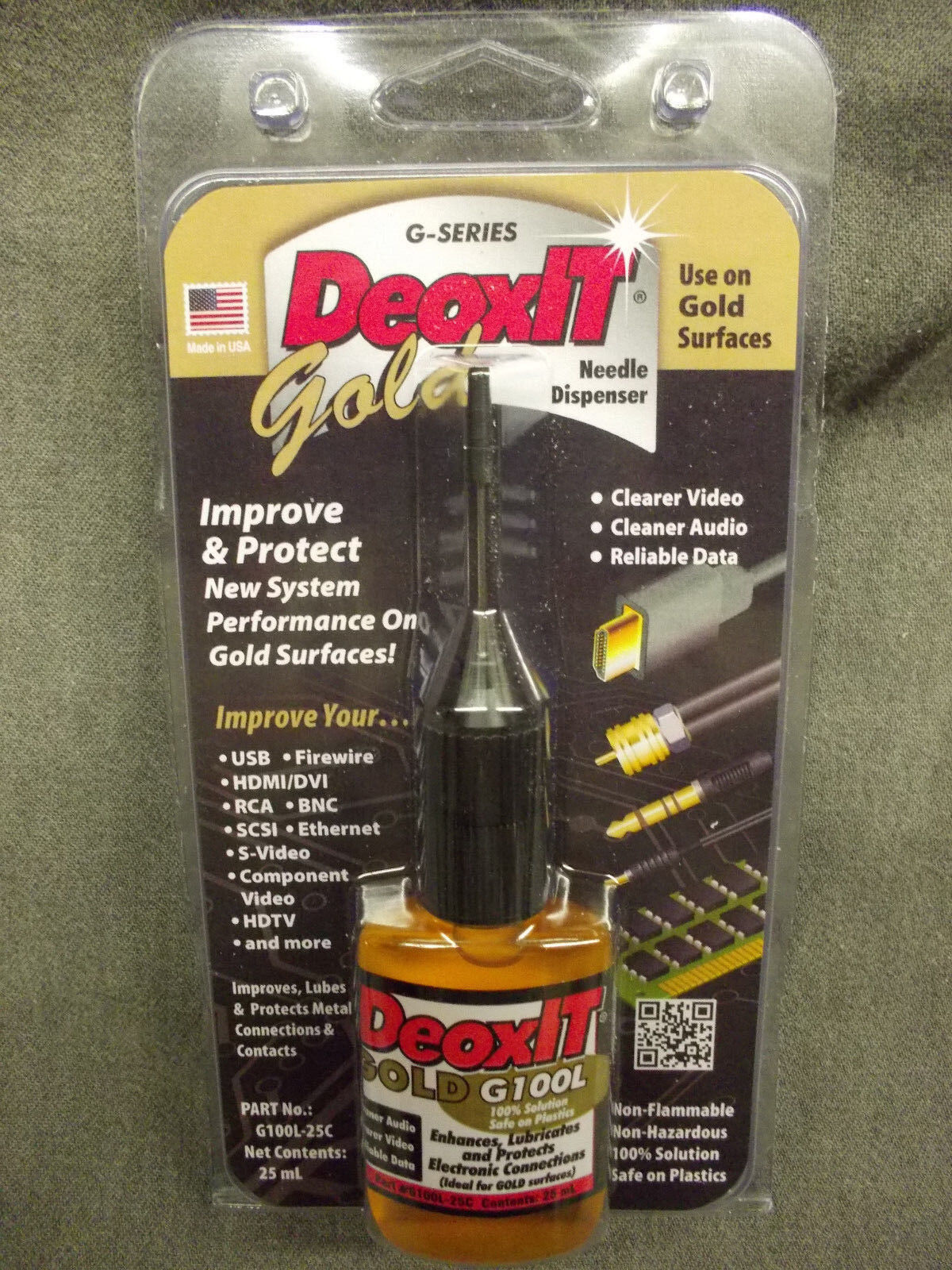 Deoxit Gold 100%, 25ml Bottle w/Needle Dispenser, G100L -25C, Caig Laboratories. Available Now for $49.75