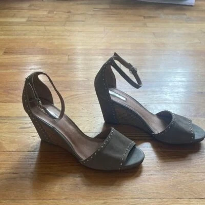 Halogen Genuine Leather Suede Studded Wedges - Image 1 of 4