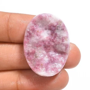 47.00 Cts Natural Pink Lepidolite Loose Gemstone Oval Druzy 31X23X7 mm - Picture 1 of 6