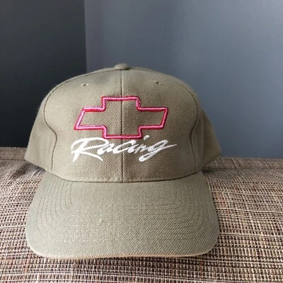 Chevrolet Chevy Racing Strapback Hat Cap - Tan with Pink Logo - NEW - Image 1 of 4