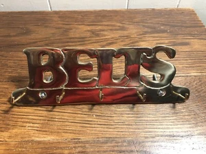 BRASS Wall BELT HOLDER/HANGER 8"x 3" w/Screws - Picture 1 of 2