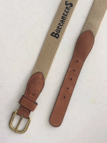 ZEP-PRO   TAMPA BUCCANEERS GOLF BELT   LEATHER COTTON BRASS USA   SIZE 44 Cover