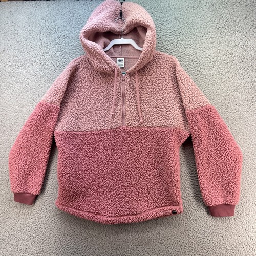 UNDERCOVER Victorias Secret ROSA Felpa con Cappuccio Donna S P Rosa Rosa Sherpa Maglione Pullover Zip