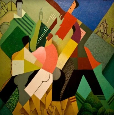 Impresión artística de André Lhote 1927 - Rugby francés cubista modernista decoración de escena deportiva Foto 1 de 2