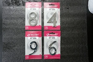 Front Door Numbers for House 75mm Number 4 6 8 9 Chrome on Brass "Securit" - Picture 1 of 5