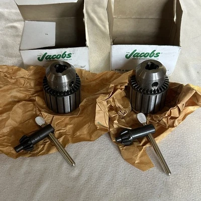 Lot Of 2 Jacob’s USA 2BA Plain Bearing Med Duty Drill Chucks 0-3/8” Cap 3/8-24 - Image 1 of 4