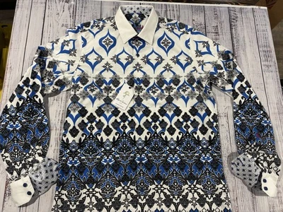 НОВАЯ мужская рубашка Robert Graham размер LT на пуговицах РЕДКАЯ печать 0284 - Изображение 1 из 4