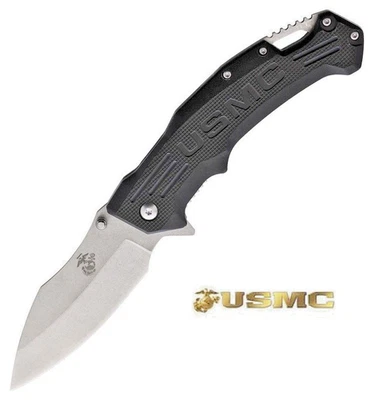 Navaja de Bolsillo USMC Apertura Asistida Mango Negro Marine Linerlock Foto 1 de 3