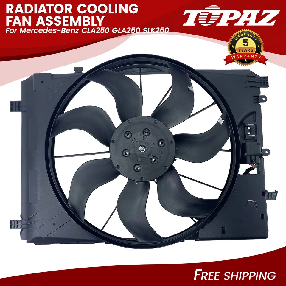 Radiator Cooling Fan Assembly Fits Mercedes-Benz CLA250 GLA250 SLK250 2465000064 - Изображение 1 из 4