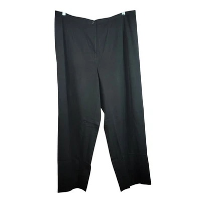 Pantalones Esmoquin Victor Costa Negro 22W Acento Satinado Elástico Botón Cremallera Plano QVC NUEVO CON ETIQUETAS Foto 1 de 4