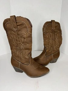 Damen Western Cowboystiefel bestickt halbhoch spitz zulaufend Cowgirl Stiefel 6m - Bild 1 von 8