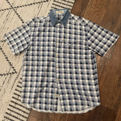 Vintage Guess Jeans Button Up Shirt Mens S Short Sleeve Denim 90s Made in USA - Image 1 of 4
