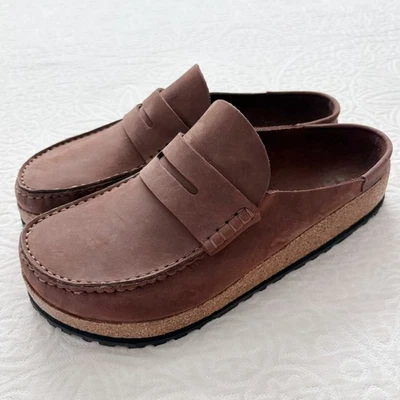 Birkenstock Men's Naples Oiled Leather Loafer Slide, Habana (EU 43 / US 10) - Image 1 of 4