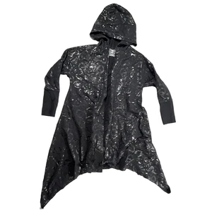 Killstar Cardigan Womens Large Black Silver Occult Hooded Long Drape Goth Witchy - Picture 1 of 8