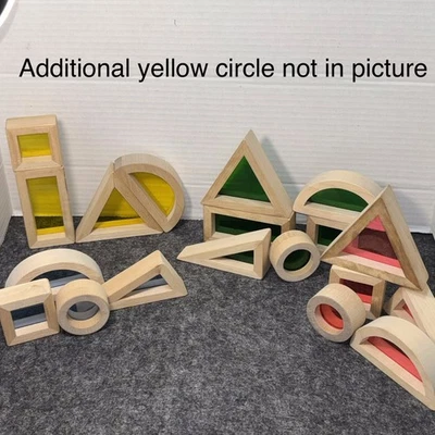 Bloques sensoriales estilo Montessori arco iris ventana construcción conjunto de 20 STEM Foto 1 de 4