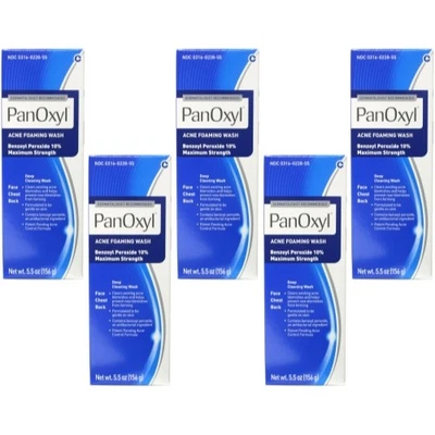 5 Pack Panoxyl Benzoyl Peroxide Foaming Acne Wash 10 5.5Oz New - Image 1 of 4