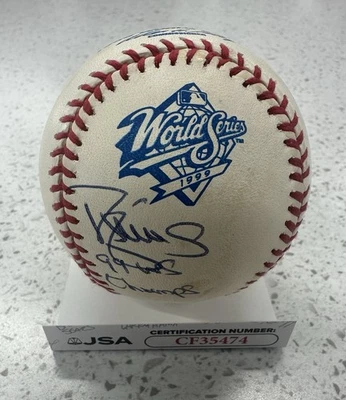 Бейсбольный мяч с автографом Дэррила Строберри из World Series с 99 чемпионами WS JSA - Изображение 1 из 3