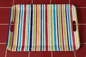 Better Homes & Garden Large Serving Tray Multicolor Stripe 19.8 X 14.8 New - Picture 1 of 3