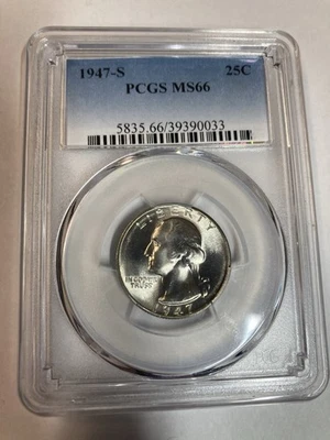 Brilliant 1947-S MS 66 SILVER Washington Quarter - Image 1 of 2