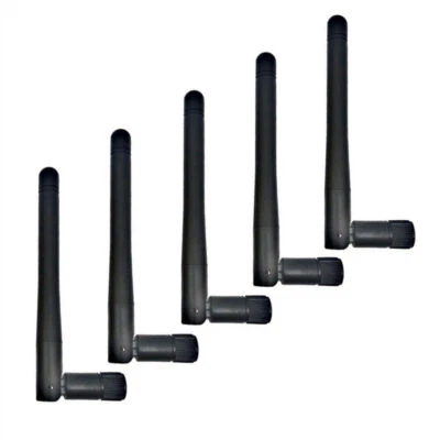 5PCS Black RP-SMA Male Booster Antenna For WiFi 2.4GHz/5Ghz Wireless Router Card - Image 1 of 4