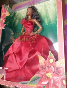 Barbie Signature 2022 HOLIDAY BARBIE DARK-BROWN HAIR AfricanAmerican-Damaged box - Picture 1 of 5