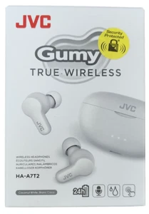 JVC GUMY TRUE WIRELESS EARBUDS WATERPROOF IPX4 24 HOURS BATTERY HA-A7T2 - WHITE - Picture 1 of 3