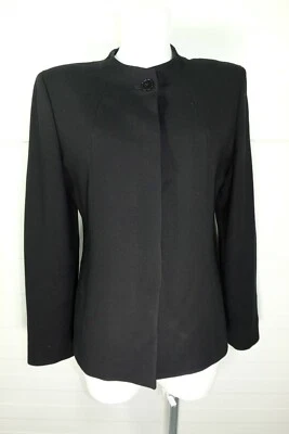 Chaqueta Blazer Max Mara Negra Lana Rayón Talla US10 Hecha en Italia Foto 1 de 4