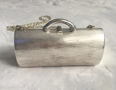 Rodo Brushed Metal Silver Clutch Vintage Handbag Shoulder Bag - Image 1 of 4